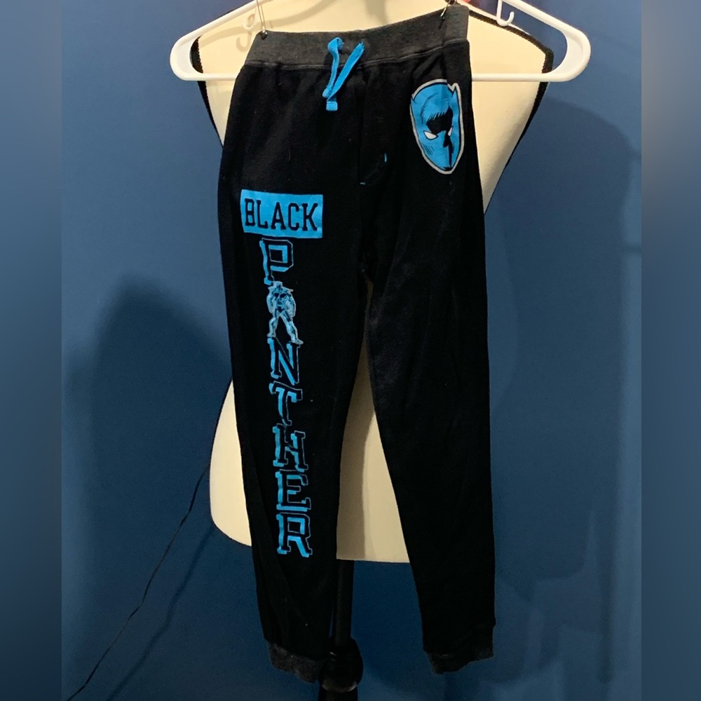 Marvel Black Panther Kids Cotton Joggers - Black and Blue